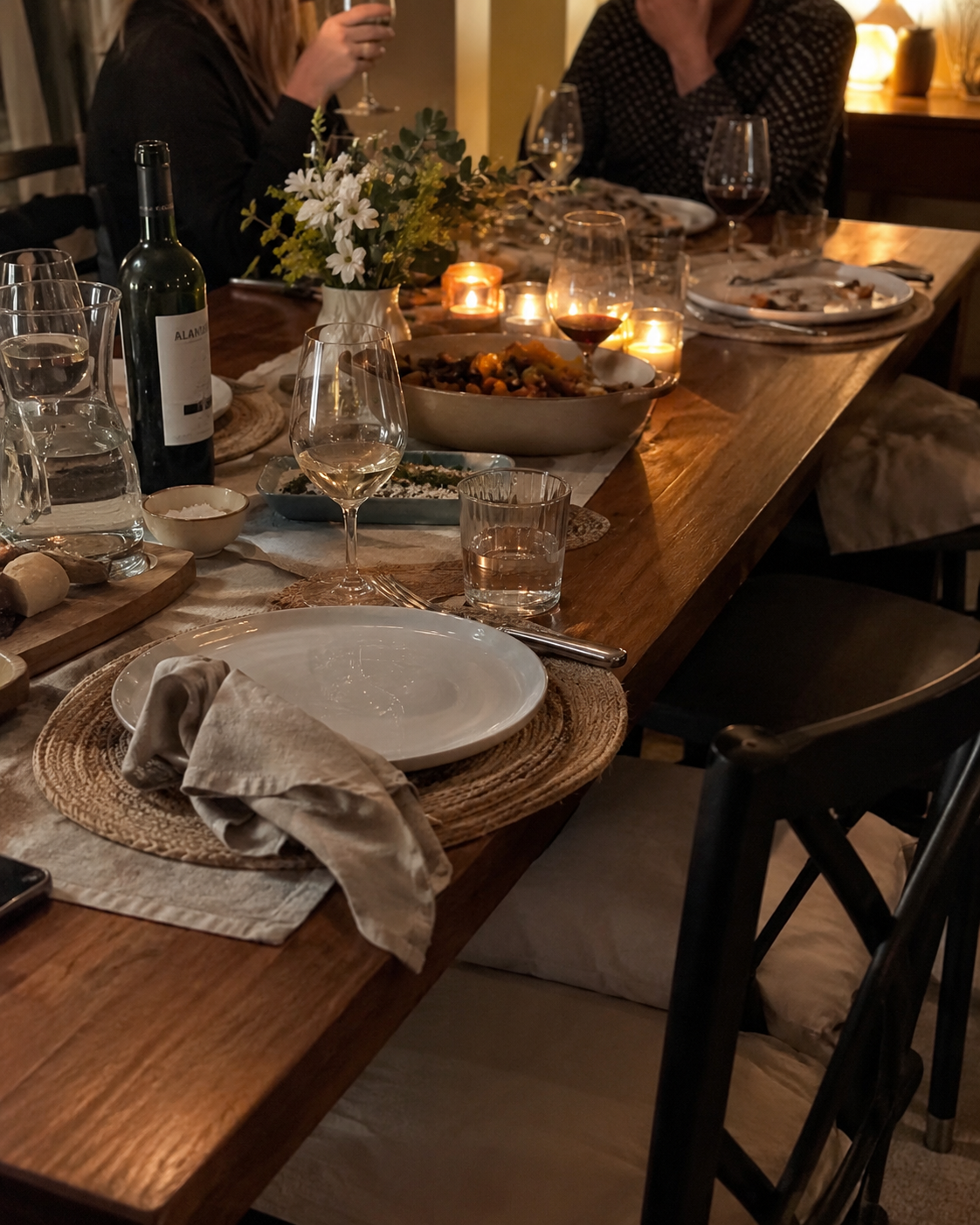 Dinner setting representing a missed social event.
